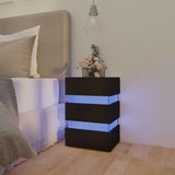 Vidaxl 326846 nachtkastje led 45x35x67 cm bewerkt hout zwart