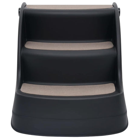 VidaXL Hundetreppe 3 Stufen klappbar schwarz