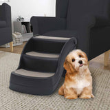 VidaXL Hundetreppe 3 Stufen klappbar schwarz