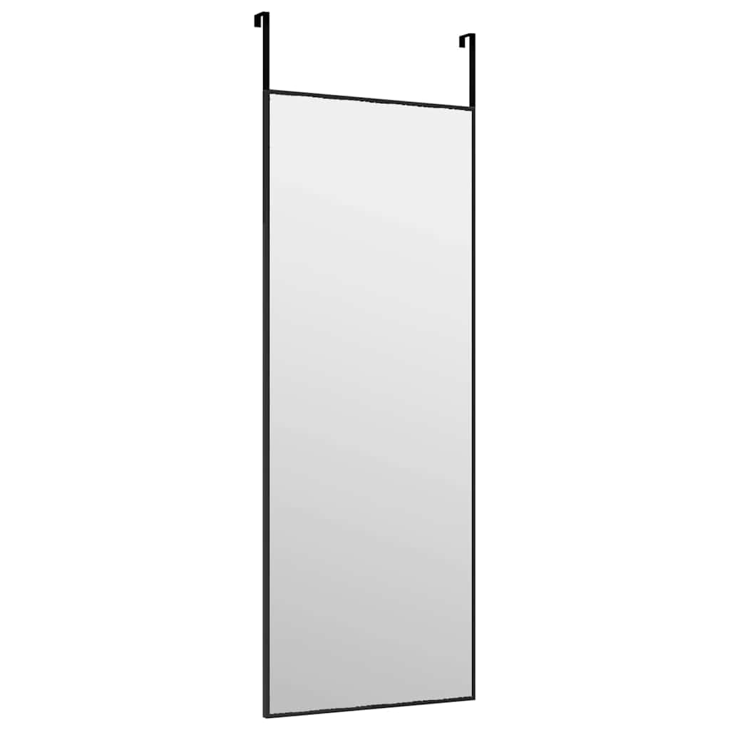 Vidaxl -Türspiegel 30x80 cm Glas und Aluminiumschwarz