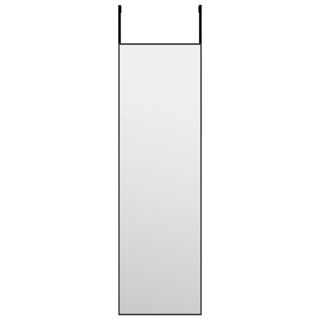 Vidaxl -Türspiegel 30x100 cm Glas und Aluminiumschwarz