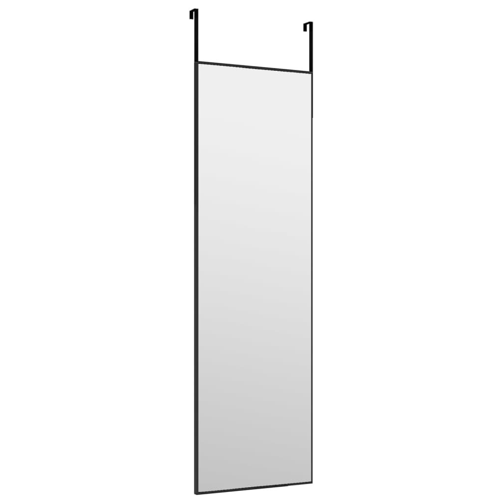 Vidaxl -Türspiegel 30x100 cm Glas und Aluminiumschwarz