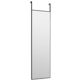 Vidaxl -Türspiegel 30x100 cm Glas und Aluminiumschwarz