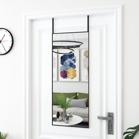 Vidaxl -Türspiegel 40x100 cm Glas und Aluminiumschwarz