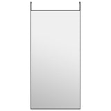 Vidaxl -Türspiegel 50x100 cm Glas und Aluminiumschwarz