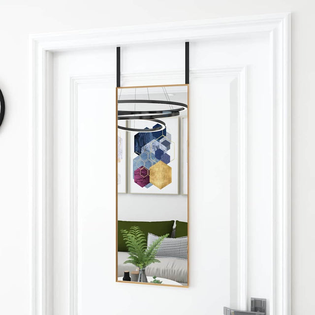 VIDAXL -Türspiegel 30x80 cm Glas und Aluminium Gold gefärbt