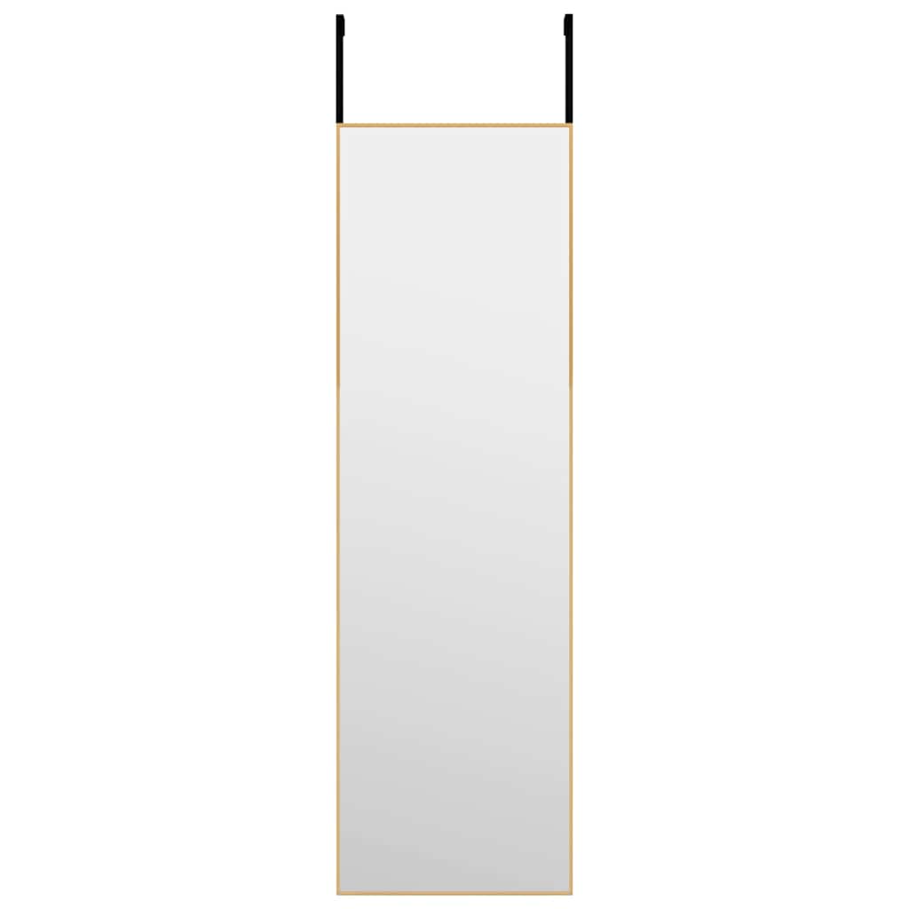 VIDAXL -Tür Spiegel 30x100 cm Glas und Aluminium Gold gefärbt