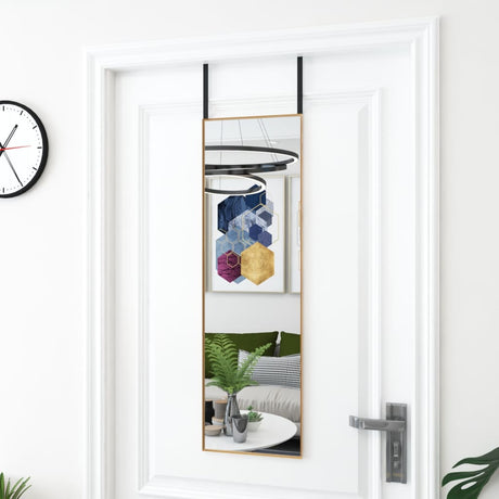 VIDAXL -Tür Spiegel 30x100 cm Glas und Aluminium Gold gefärbt