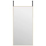 Vidaxl -Türspiegel 40x80 cm Glas und Aluminium Gold gefärbt