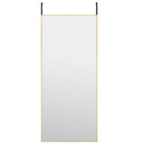 Vidaxl -Türspiegel 40x100 cm Glas und Aluminium Gold gefärbt