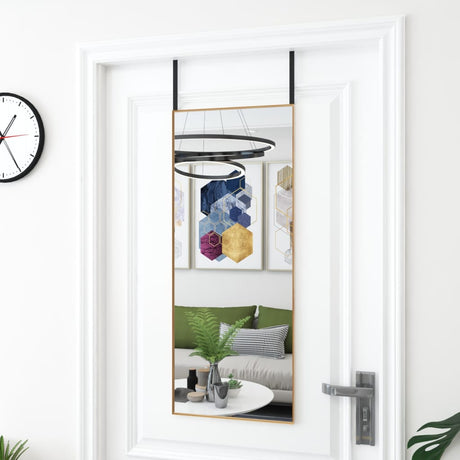 Vidaxl -Türspiegel 40x100 cm Glas und Aluminium Gold gefärbt
