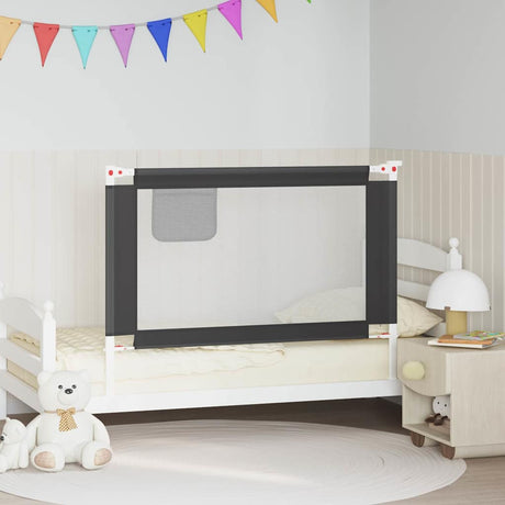Vidaxl Bedhek Kleinkind 120x25 cm Stoff dunkelgrau
