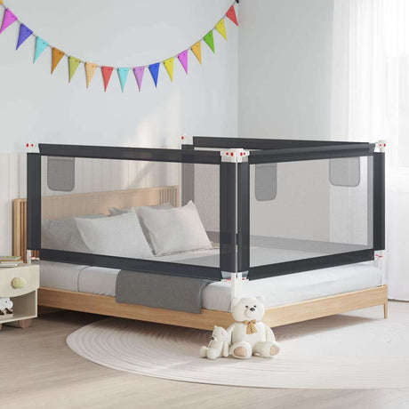 Vidaxl Bettdiagramm Kleinkind 180x25 cm Stoff dunkelgrau