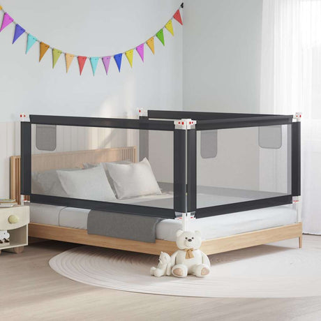 Vidaxl Bedhek Kleinkind 190x25 cm Stoff dunkelgrau