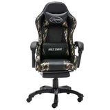 Vidaxl racestoel met voetensteun kunstleer zwart en camouflage
