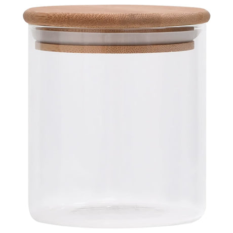 Vidaxl -Aufbewahrungstöpfe mit Bambusdeckel 6 St 600 ml Glas