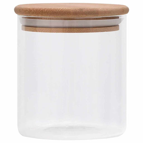 Vidaxl -Aufbewahrungstöpfe mit Bambusdeckel 6 St 600 ml Glas