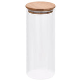 Vidaxl -Speichertöpfe mit Bambusdeckel 6 pc 1000 ml Glas