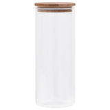 Vidaxl -Speichertöpfe mit Bambusdeckel 6 pc 1000 ml Glas