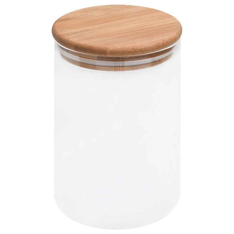 VIDAXL -Aufbewahrungstöpfe mit Bambusdeckeln 4 ST 800 ml Glas