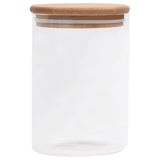 VIDAXL -Aufbewahrungstöpfe mit Bambusdeckeln 4 ST 800 ml Glas