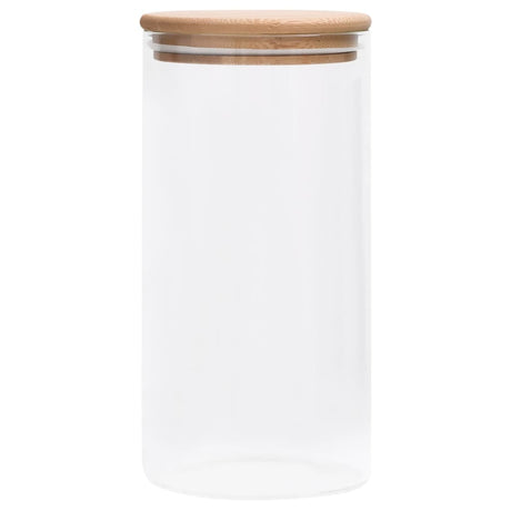 VIDAXL -Aufbewahrungstöpfe mit Bambusdeckel 4 ST 1200 ml Glas