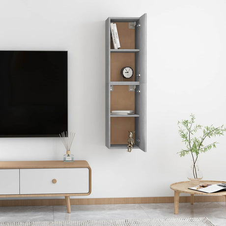Vidaxl | wand tv kast | 2 pcs beton grijs 31 x 30 x 60 cm bewerkt hout