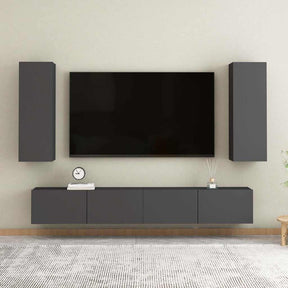 Vidaxl tv-meubelen 2 st 30,5x30x60 cm bewerkt hout hoogglans grijs