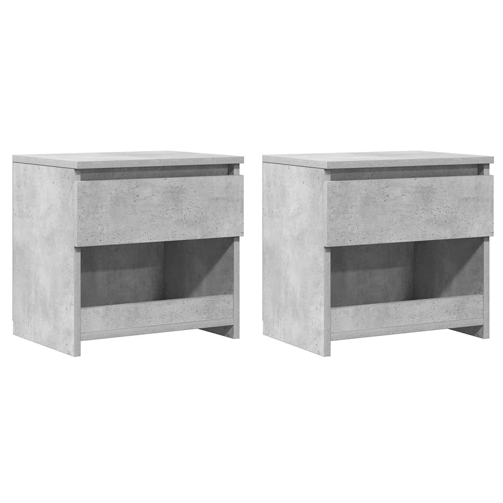 Vidaxl nachtkastjes 2 st 40x30x39 cm bewerkt hout betongrijs