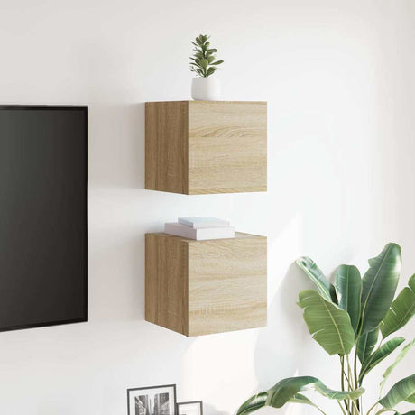 Vidaxl tv-wandmeubelen 2 st 30,5x30x30 cm sonoma eikenkleurig