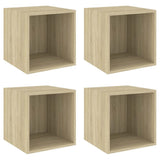 Vidaxl wandkasten 4 st 37x37x37 cm bewerkt hout sonoma eikenkleurig