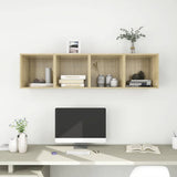 Vidaxl wandkasten 4 st 37x37x37 cm bewerkt hout sonoma eikenkleurig