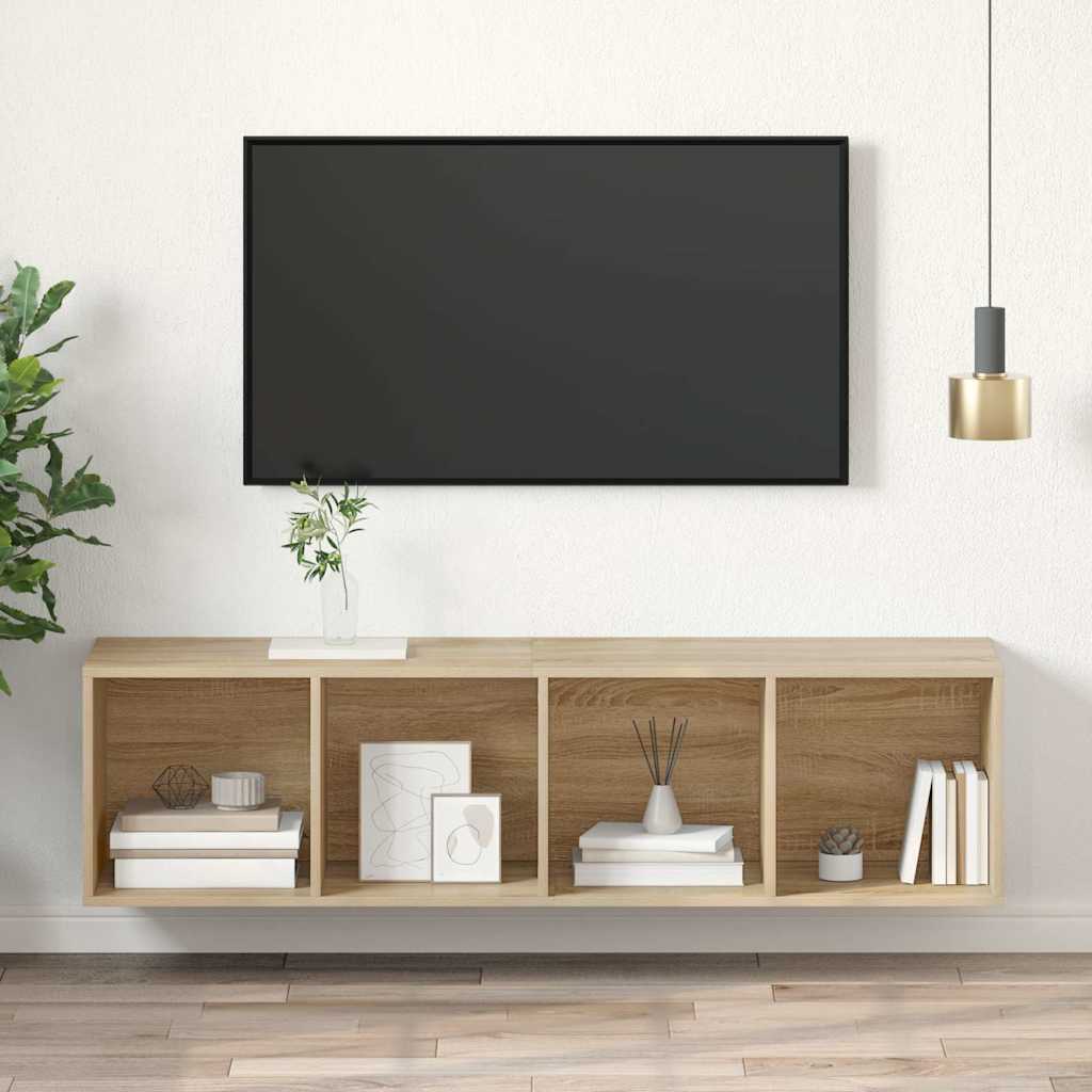 Vidaxl tv-wandmeubel 37x37x142,5 cm bewerkt hout sonoma eikenkleurig