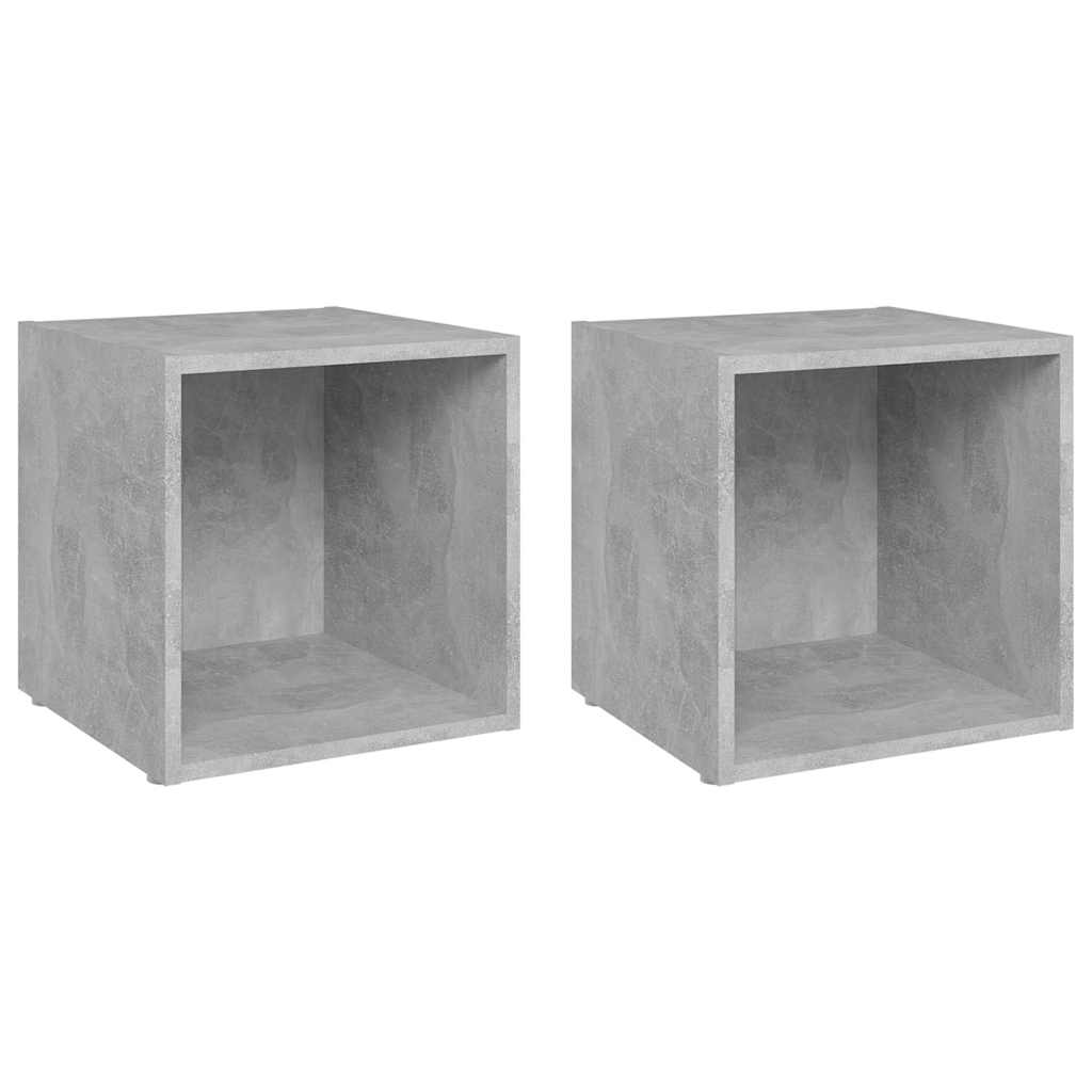 Vidaxl tv-meubelen 2 st 37x35x37 cm bewerkt hout betongrijs