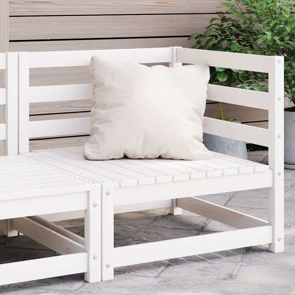 Vidaxl tuinhoekbank massief grenenhout wit