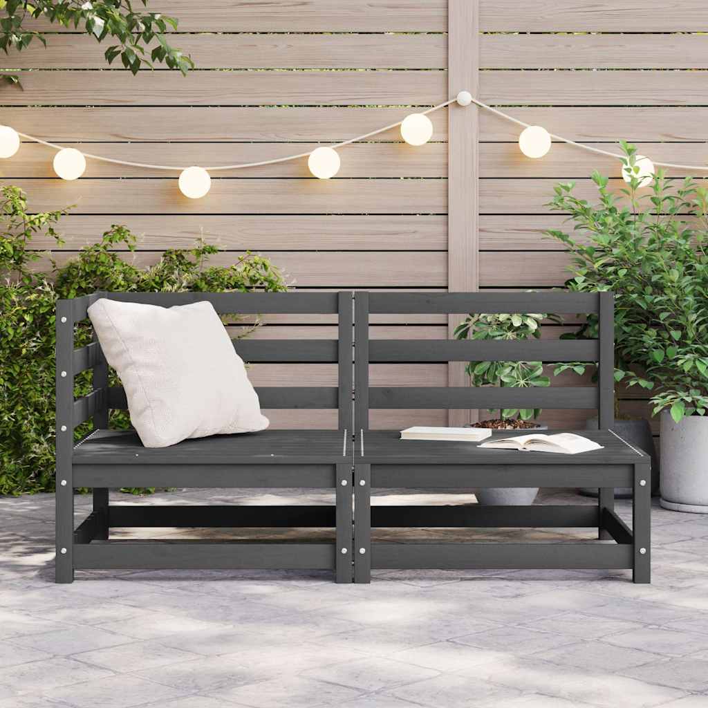 Vidaxl 2-delige loungeset massief grenenhout grijs