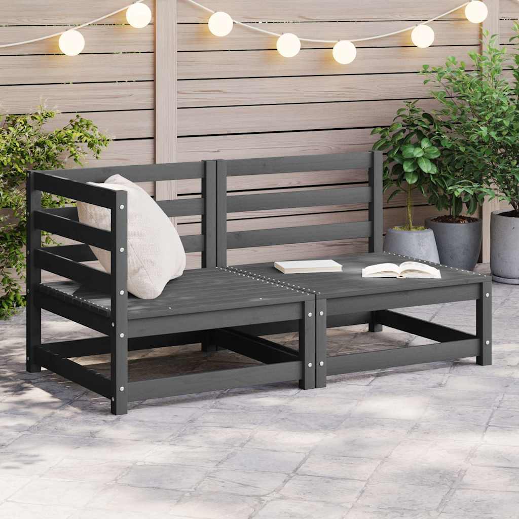 Vidaxl 2-delige loungeset massief grenenhout grijs