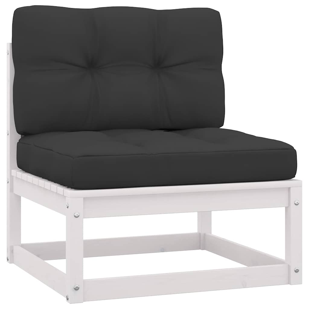 Vidaxl 2-delige loungeset met kussens massief grenenhout wit