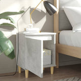 Vidaxl nachtkastjes 2 st met houten poten 40x30x50 cm betongrijs