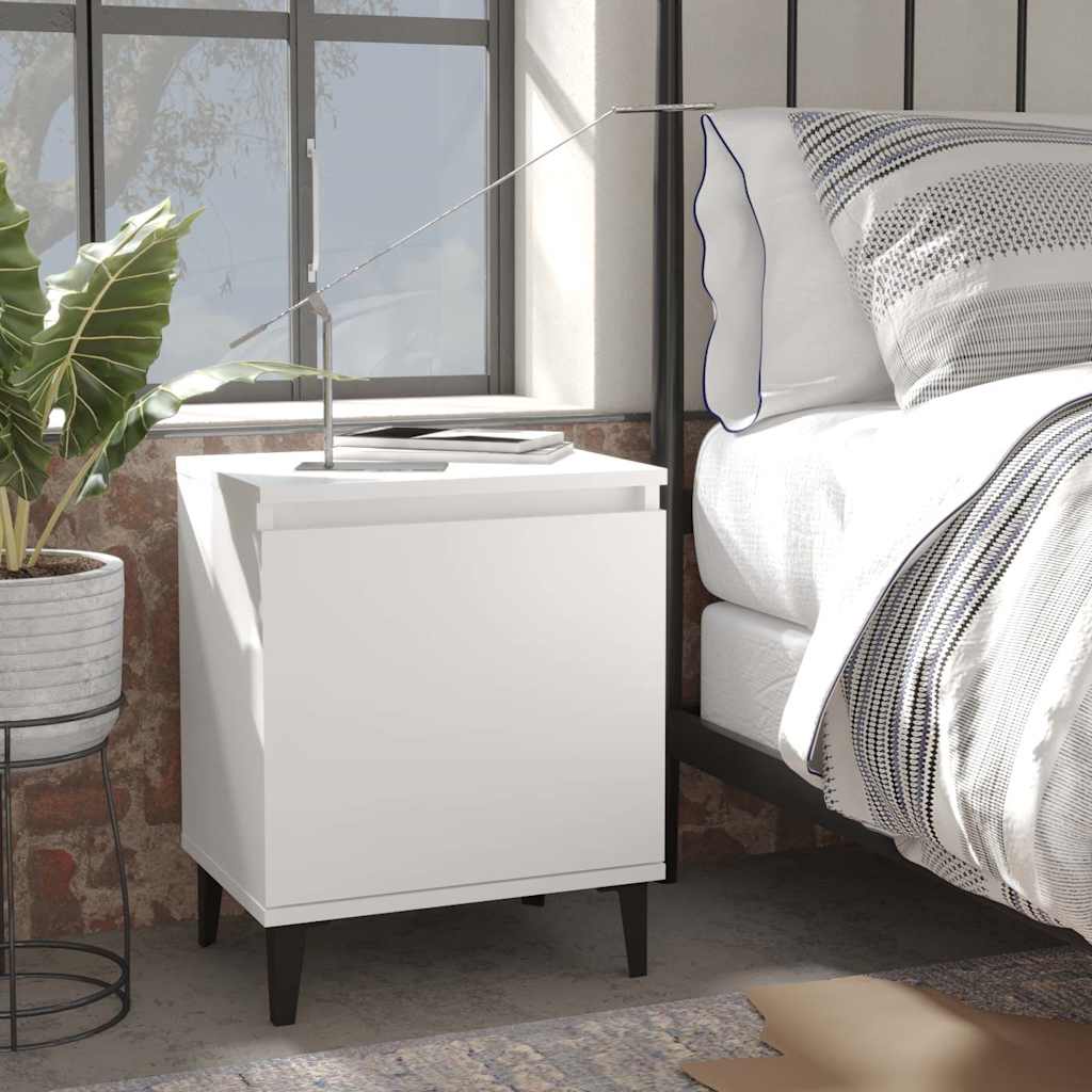 Vidaxl nachtkastjes met metalen poten 40x30x50 cm wit