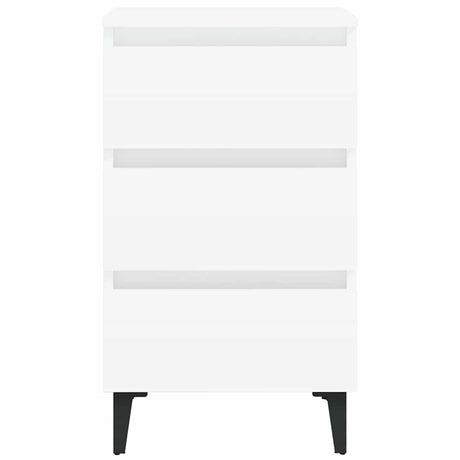 Vidaxl nachtkastje met metalen poten 40x35x69 cm wit
