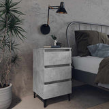 Vidaxl nachtkastje met metalen poten 40x35x69 cm betongrijs