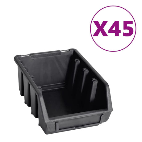 Vidaxxl 96-teiliges Aufbewahrungsbox-Set mit Wandpaneelen in Rot und Schwarz