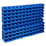 VidaXL 128-teiliges Aufbewahrungsbox-Set mit Wandpaneelen in Blau und Schwarz