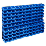 VidaXL 128-teiliges Aufbewahrungsbox-Set mit Wandpaneelen in Blau und Schwarz