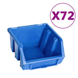 VidaXL 128-teiliges Aufbewahrungsbox-Set mit Wandpaneelen in Blau und Schwarz
