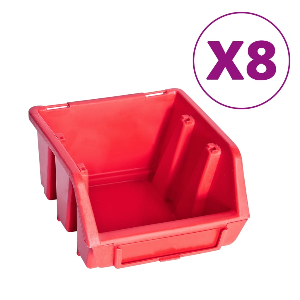 Vidaxxl 39-teiliges Aufbewahrungsbox-Set mit Wandpaneelen in Rot und Schwarz