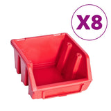 Vidaxxl 39-teiliges Aufbewahrungsbox-Set mit Wandpaneelen in Rot und Schwarz