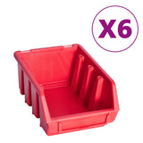 Vidaxxl 39-teiliges Aufbewahrungsbox-Set mit Wandpaneelen in Rot und Schwarz