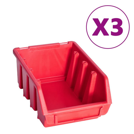 VidaXL 34-teiliges Aufbewahrungsbox-Set mit Wandpaneelen in Rot und Schwarz